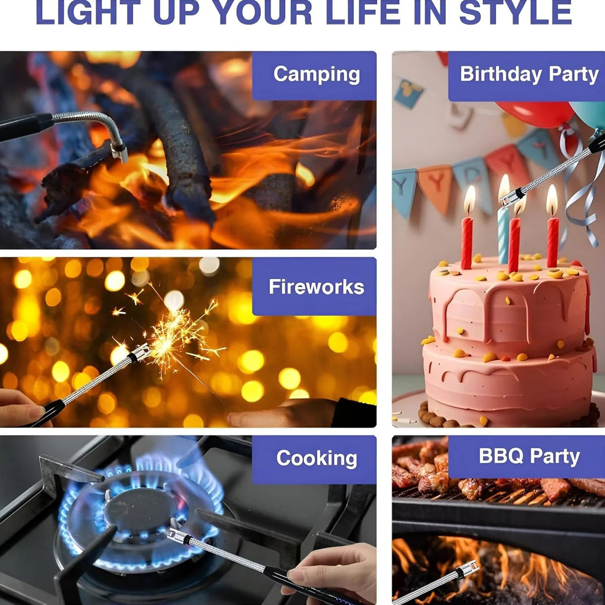 Happyclick Metal Rechargeable Electric Arc Lighter with Flexible Neck (1 Pc)