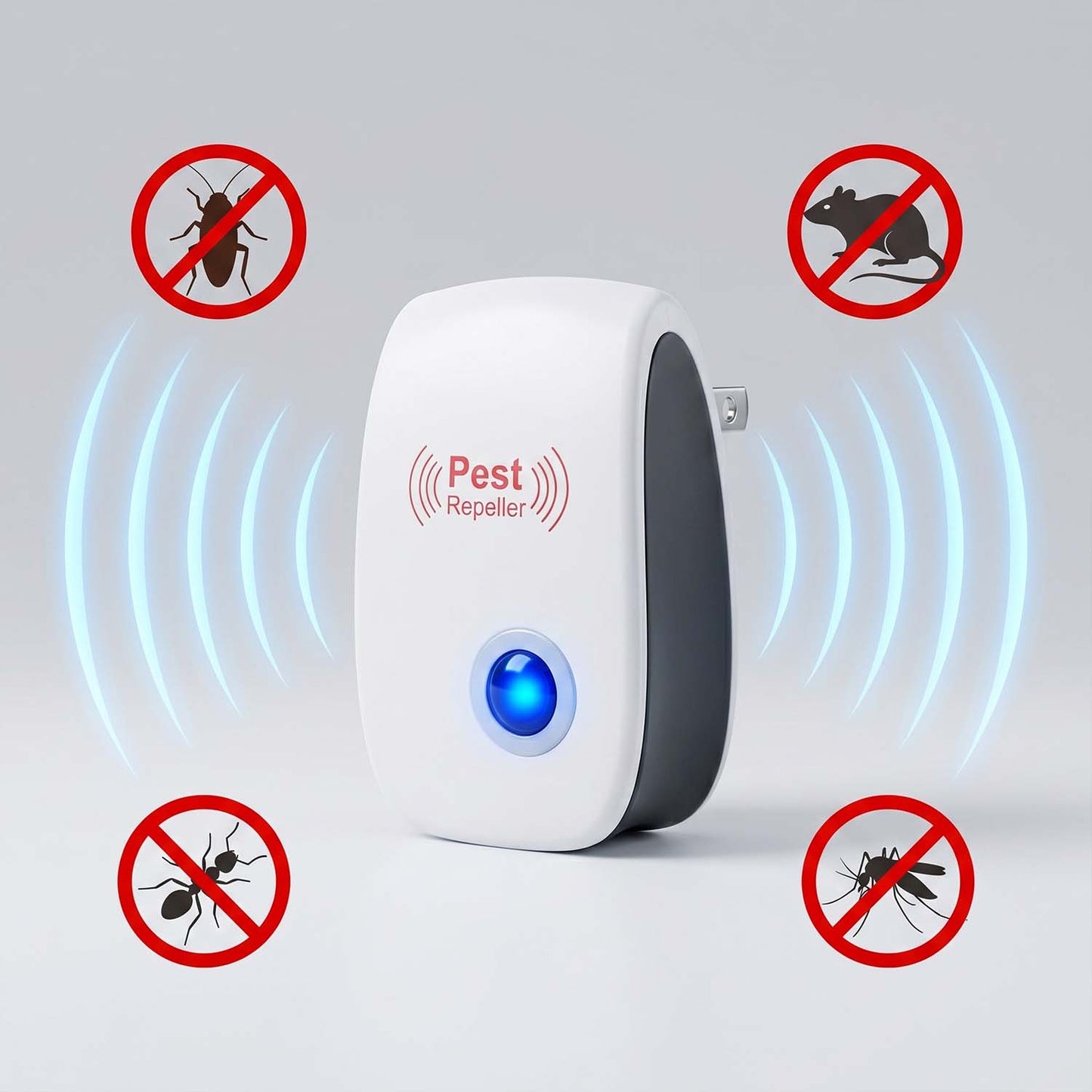 Electronic pest control device for indoor pest deterrence