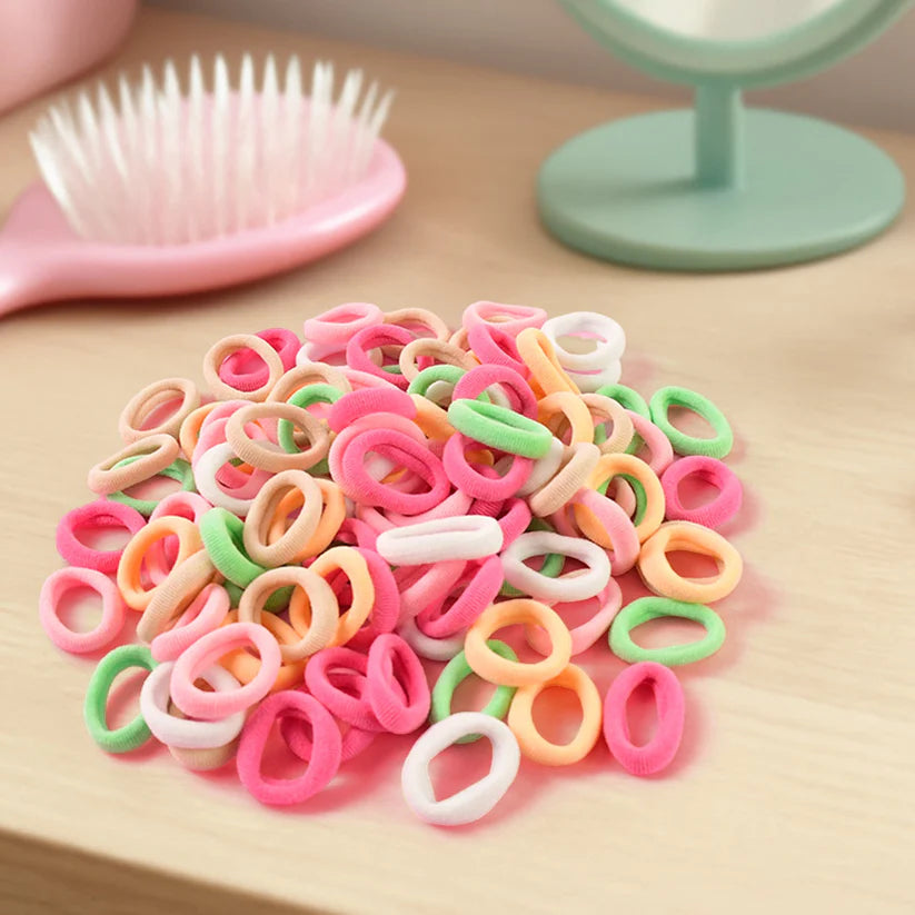 Happyclick Colorful Soft Elastic Hair Bands Set for Kids & Girls (10 Pkt / 1 Set)