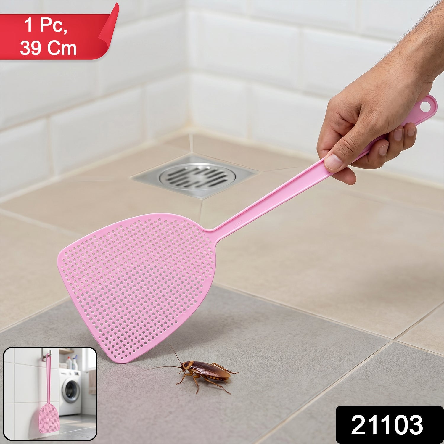 Handheld insect control swat with perforated head