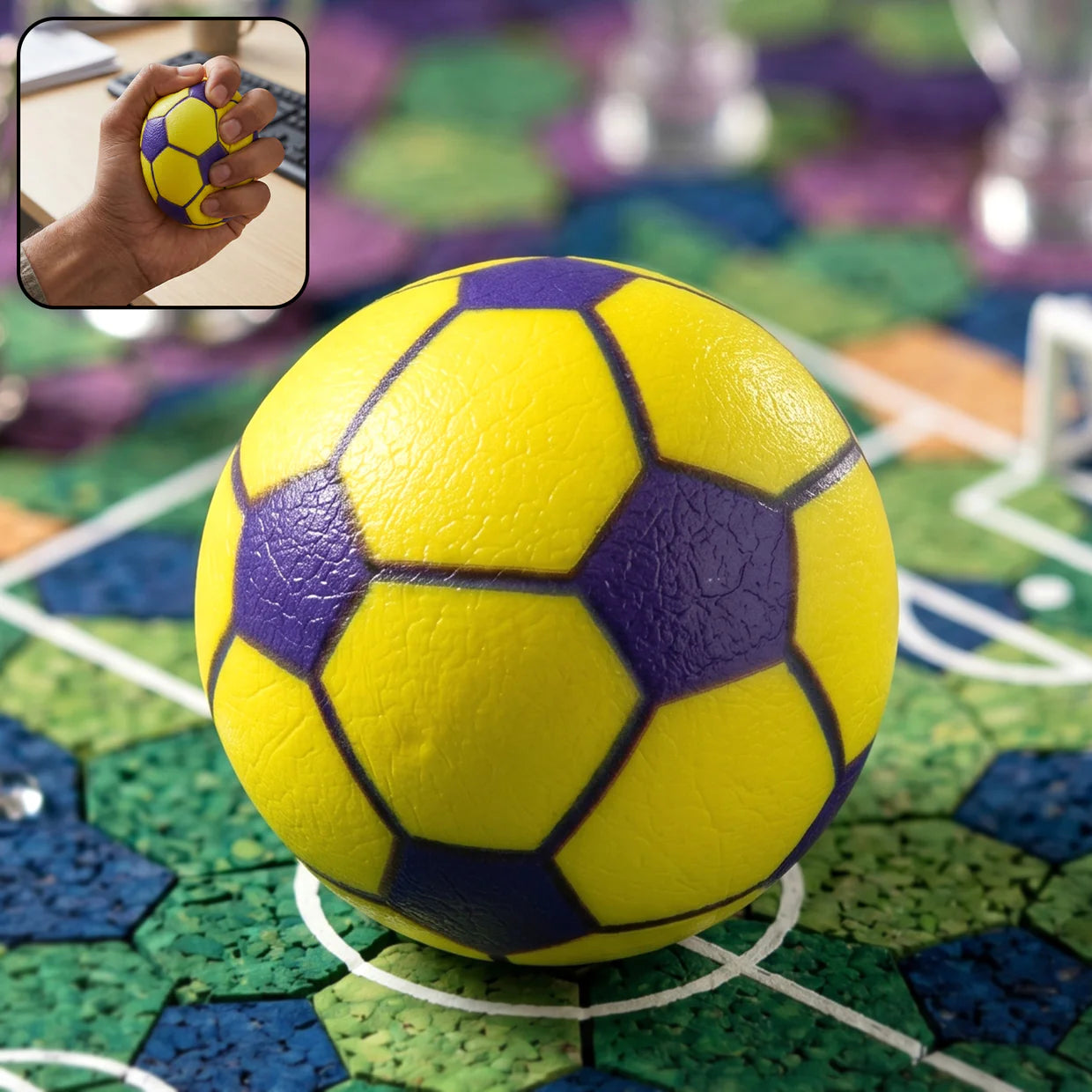 Happyclick Mini Rubber Football Design Stress Ball (1 Pc)